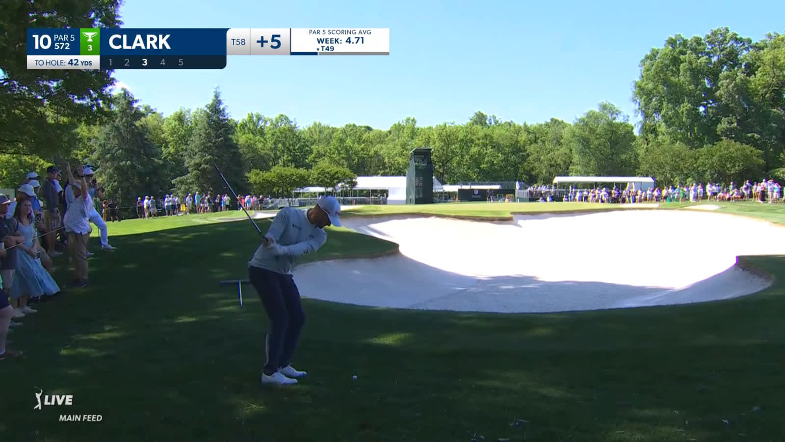 Wyndham Clark nearly holes 42-yard approach at Wells Fargo