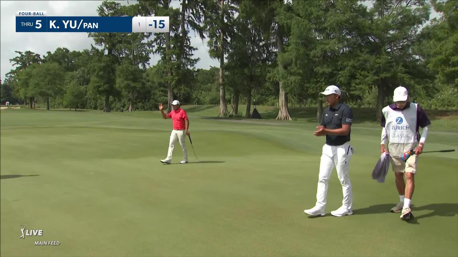 Yu, Pan extend lead with birdie on No. 5 at Zurich Classic