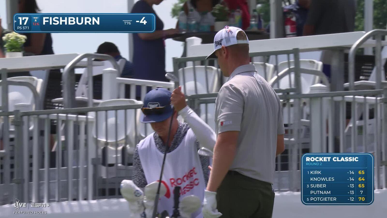 Patrick Fishburn makes birdie on No. 17 at Rocket Classic