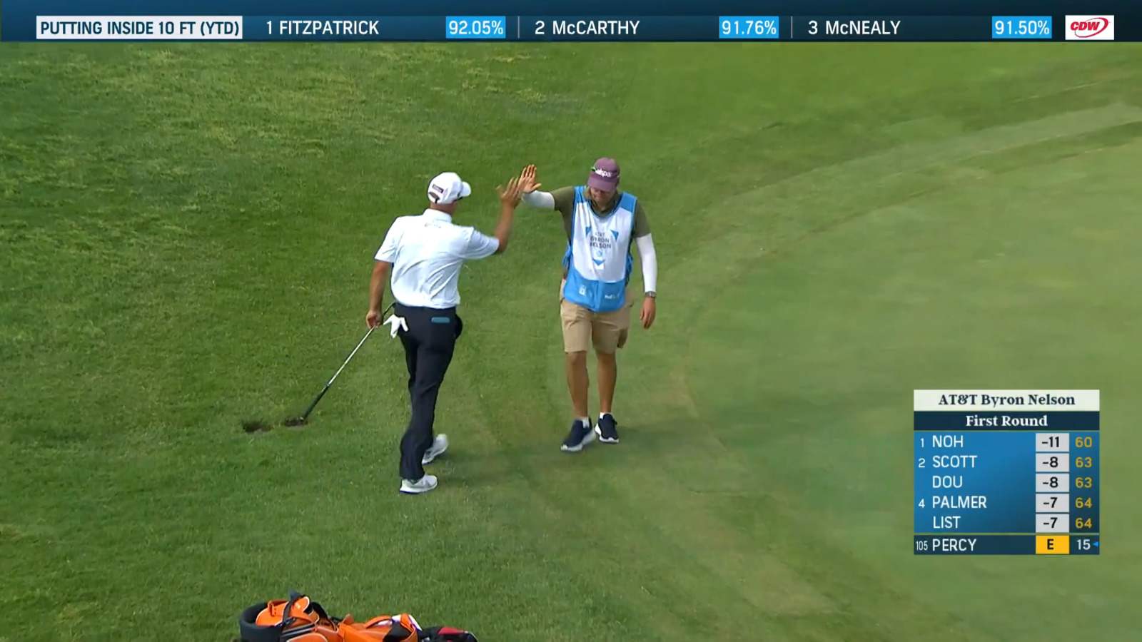 Cameron Percy chips in for 27-foot birdie at AT&T Byron Nelson