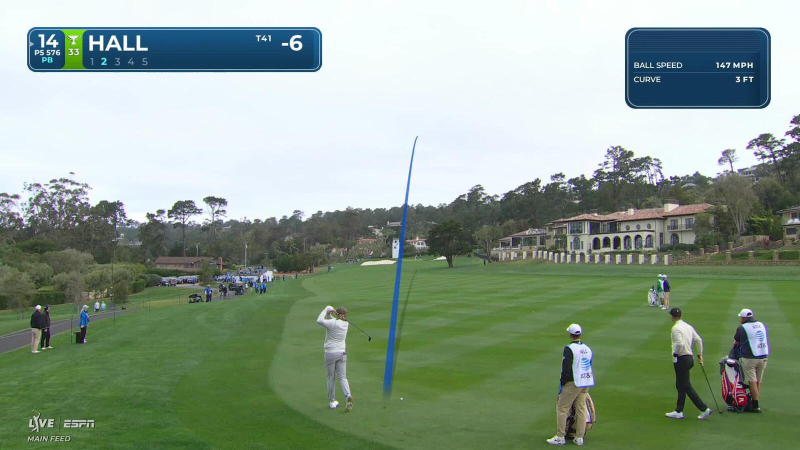 Harry Hall hits 57-yard approach to 10 feet, sets up birdie on No. 14 at AT&T Pebble Beach