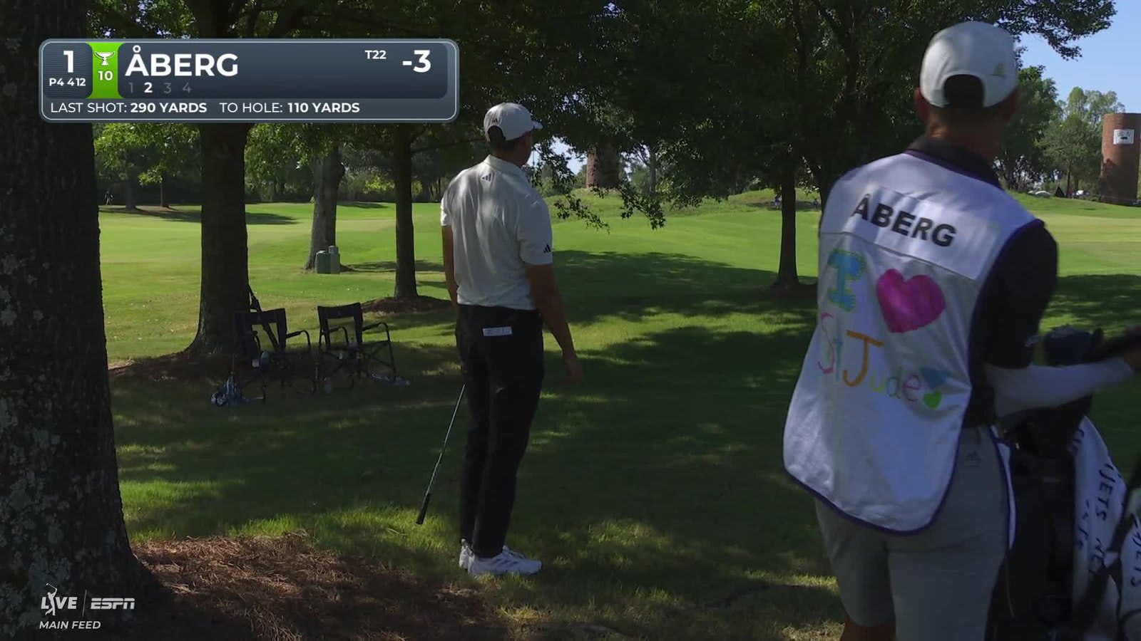 Ludvig Åberg's 106-yard approach sets up birdie on No. 1 at FedEx St. Jude