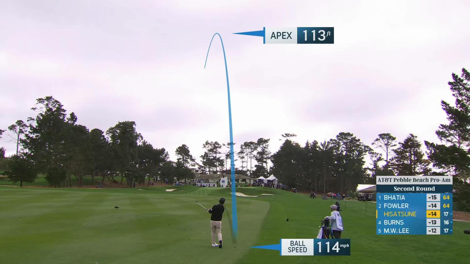 Ryo Hisatsune hits 141-yard approach to 11 feet, sets up birdie on No. 9 at AT&T Pebble Beach