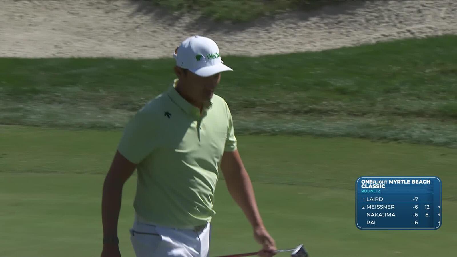 Haotong Li sinks 14-foot birdie putt on No. 8 at ONEflight Myrtle