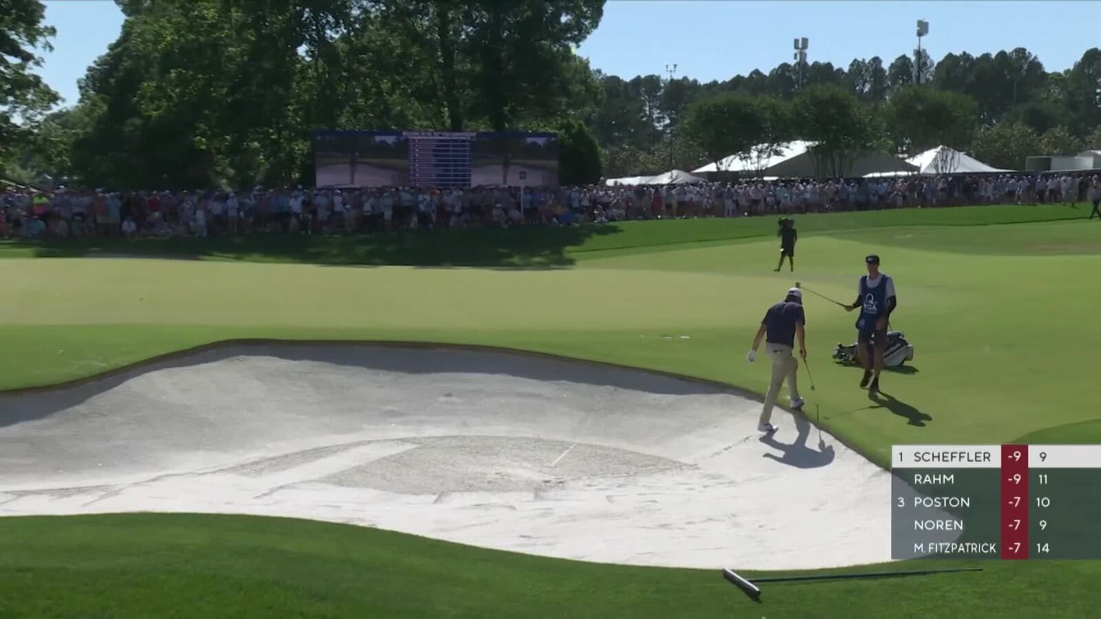 Scottie Scheffler gets up-and-down for birdie at PGA Championship