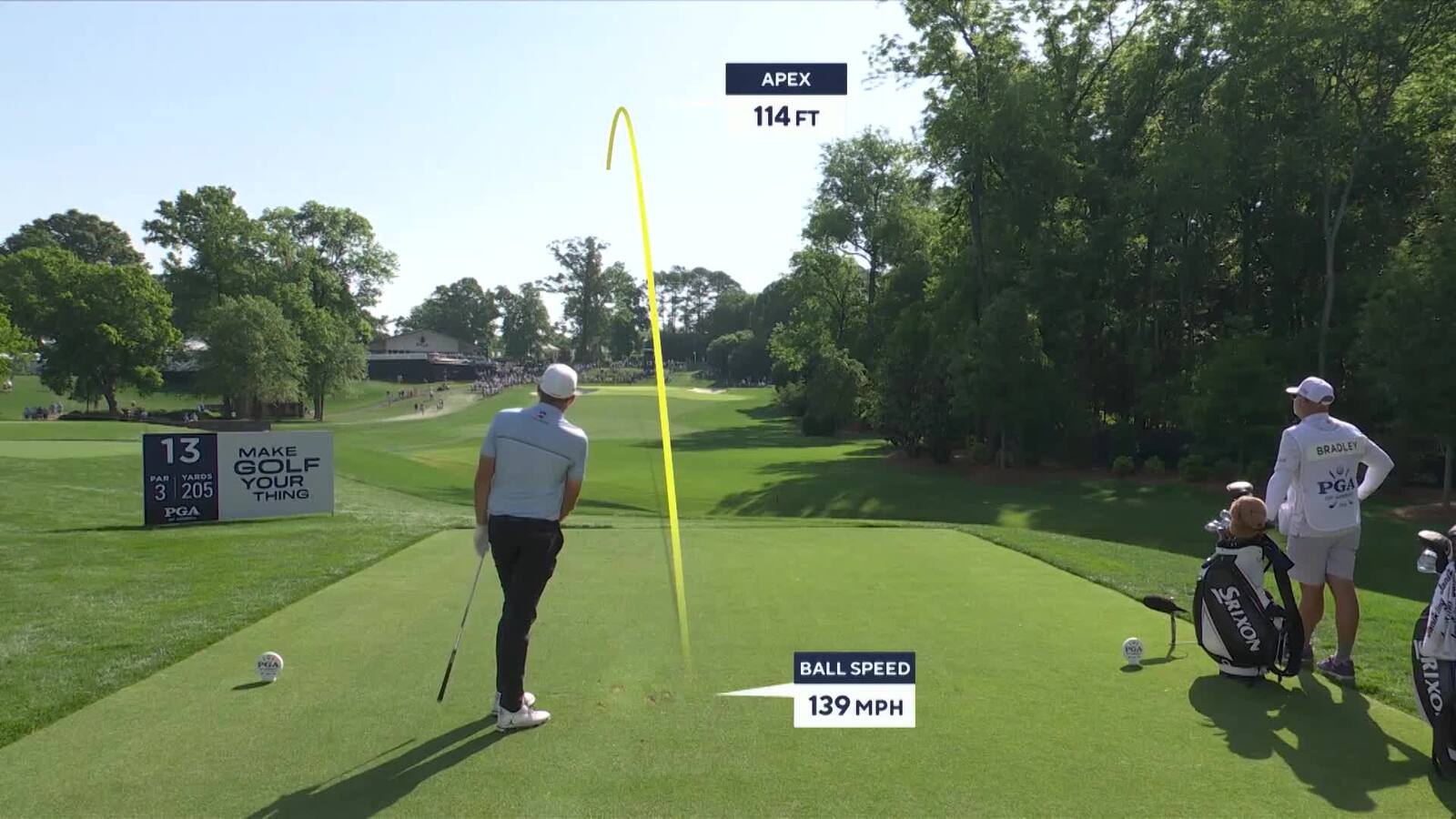 Keegan Bradley dials in tee shot at PGA Championship