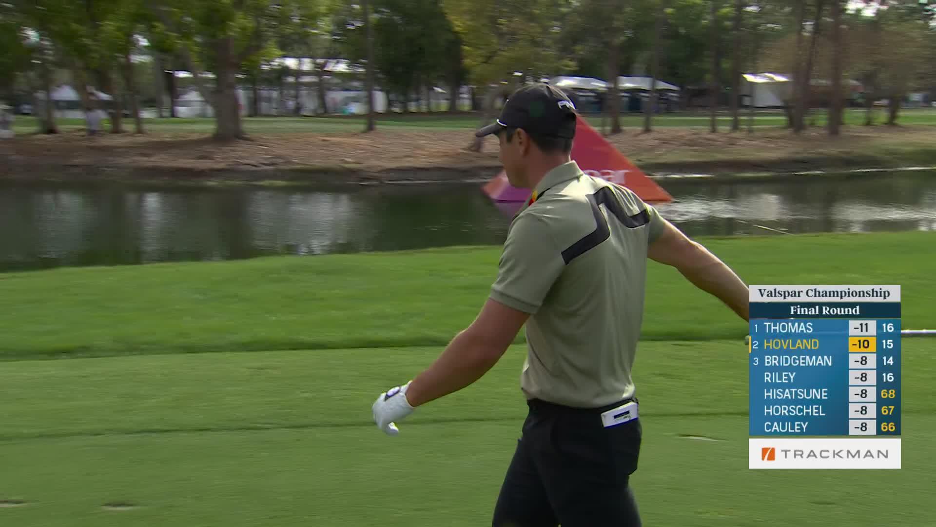 Viktor Hovland makes birdie on No. 16 at Valspar