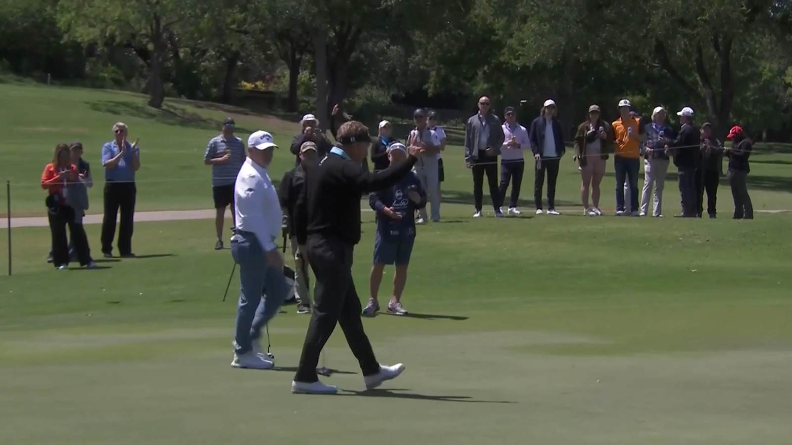 Paul Broadhurst reaches in two setting up eagle at Invited Classic