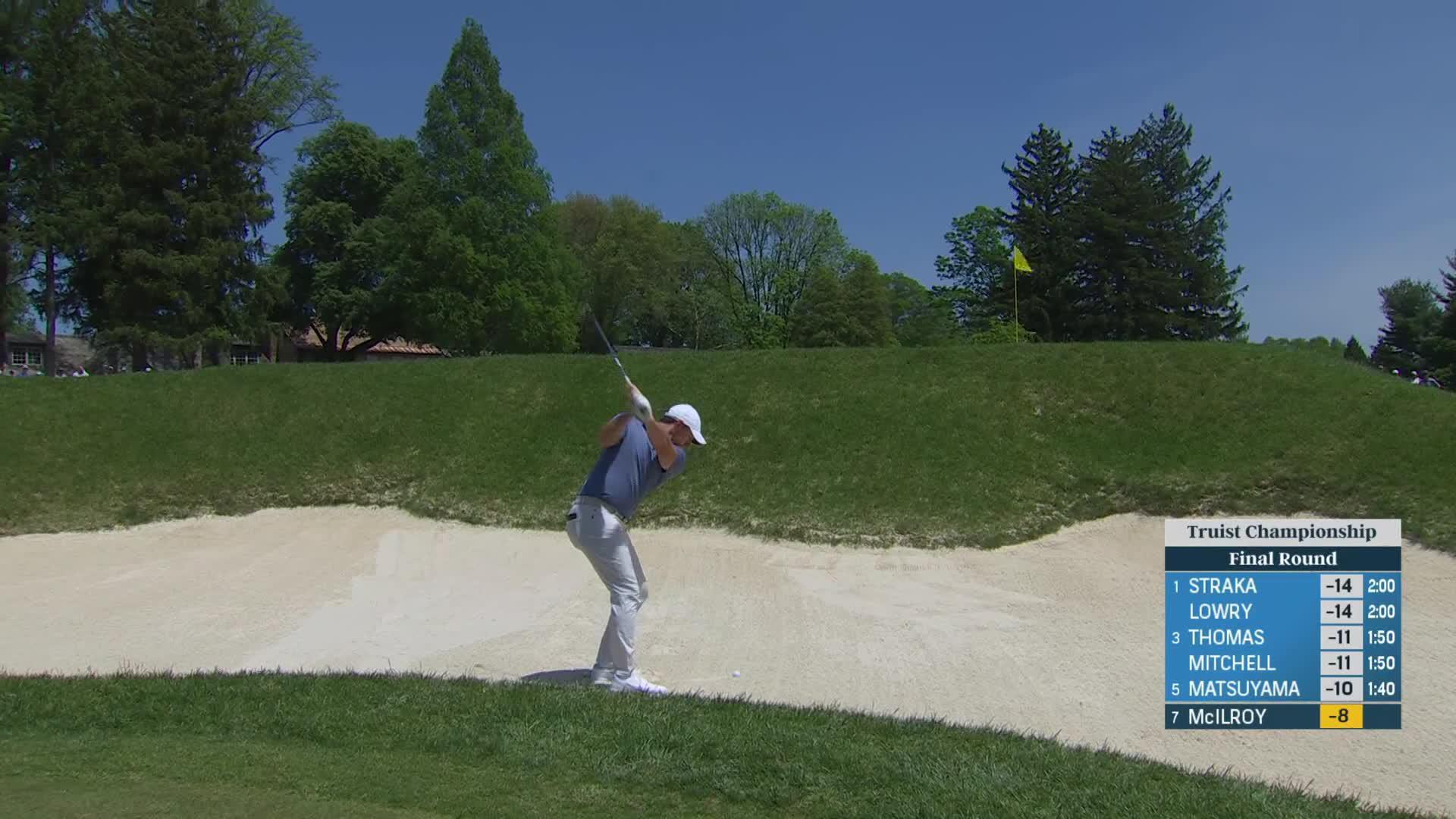 Rory McIlroy's creative bunker shot leads to birdie at Truist Championship