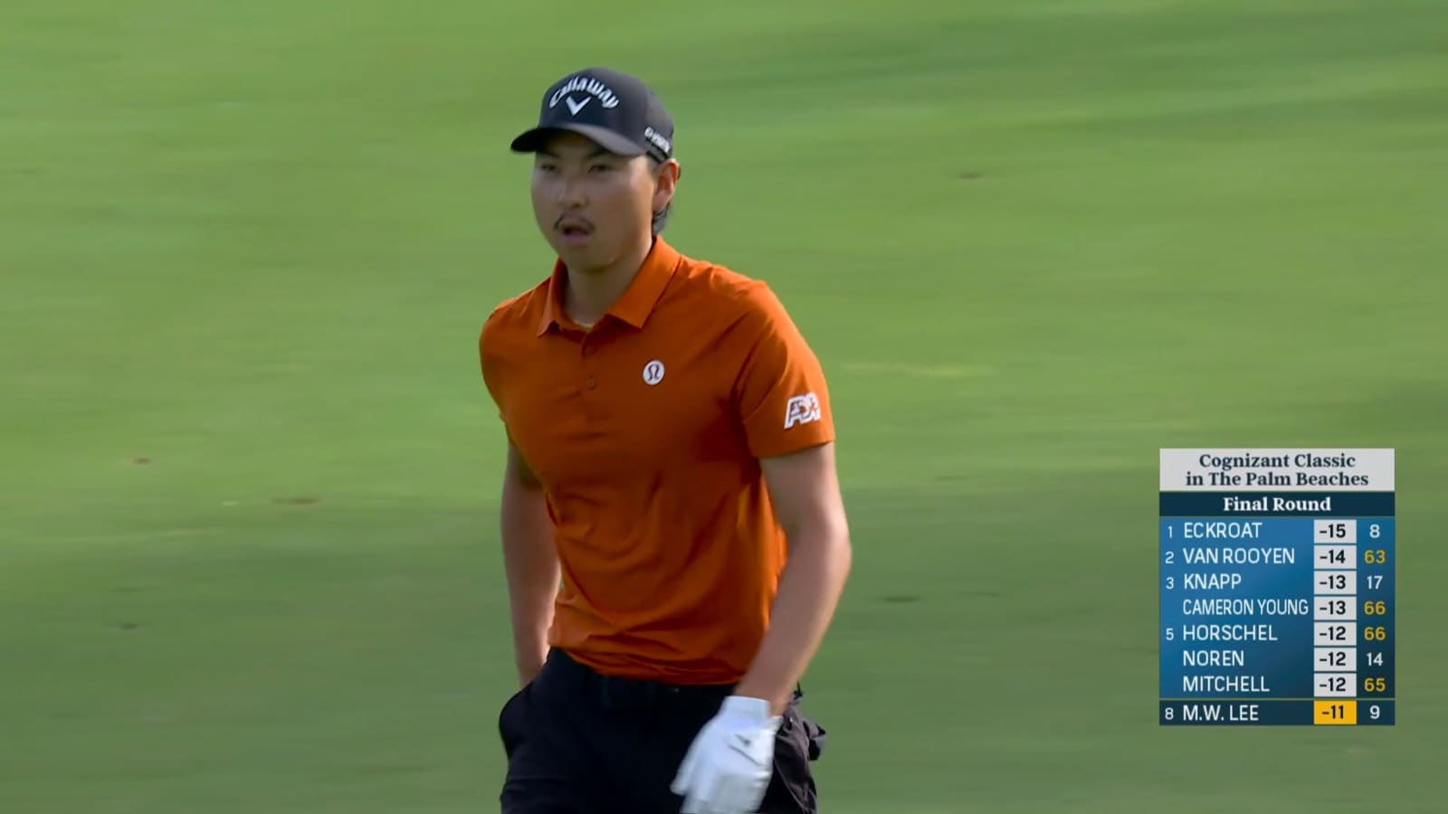 Min Woo Lee gets on in two and makes eagle at Cognizant Classic
