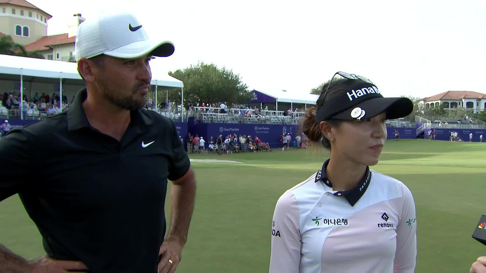 Jason Day and Lydia Ko winning interview at Grant Thornton