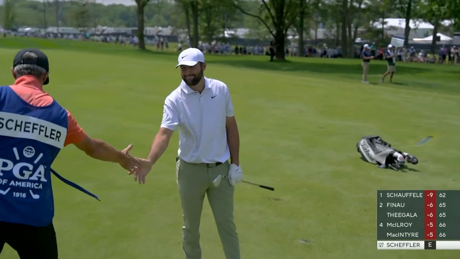 Scottie Scheffler opens with 167-yard eagle hole-out at PGA Championship