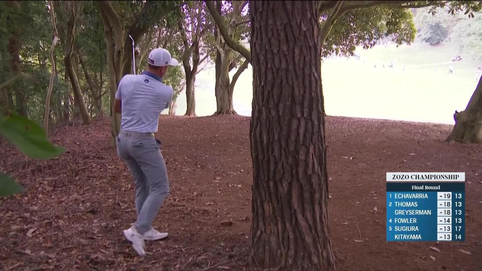 Justin Thomas saves par from woods at ZOZO CHAMPIONSHIP