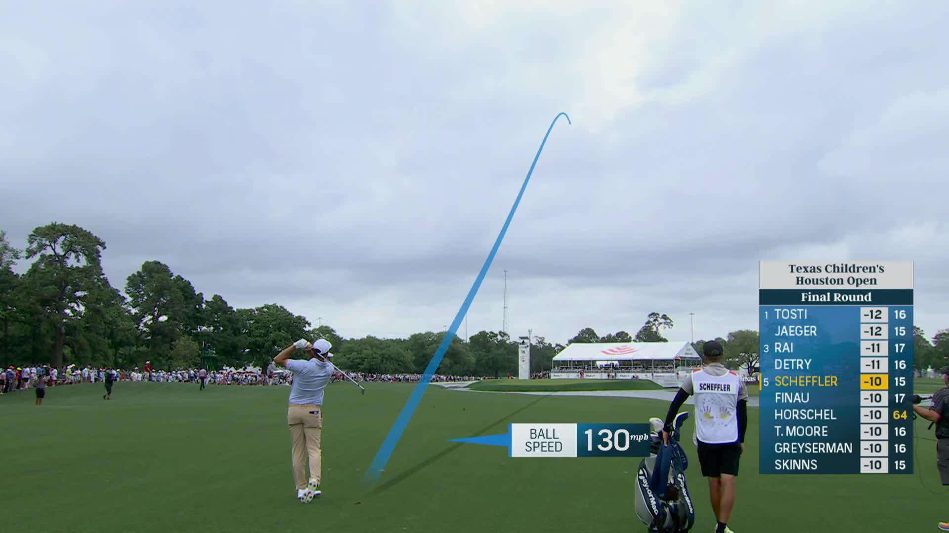 Scottie Scheffler reaches in two to set up birdie at Houston Open