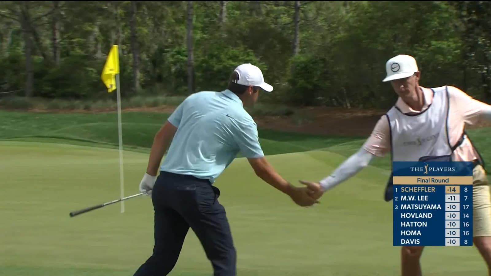 Scottie Scheffler chips in for birdie at THE PLAYERS