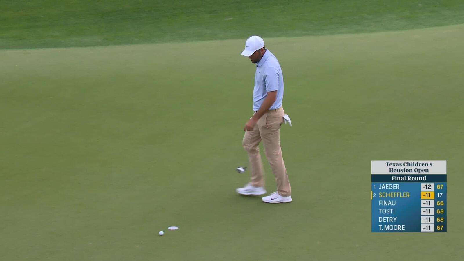 Scottie Scheffler just misses putt to force playoff at Texas Children's
