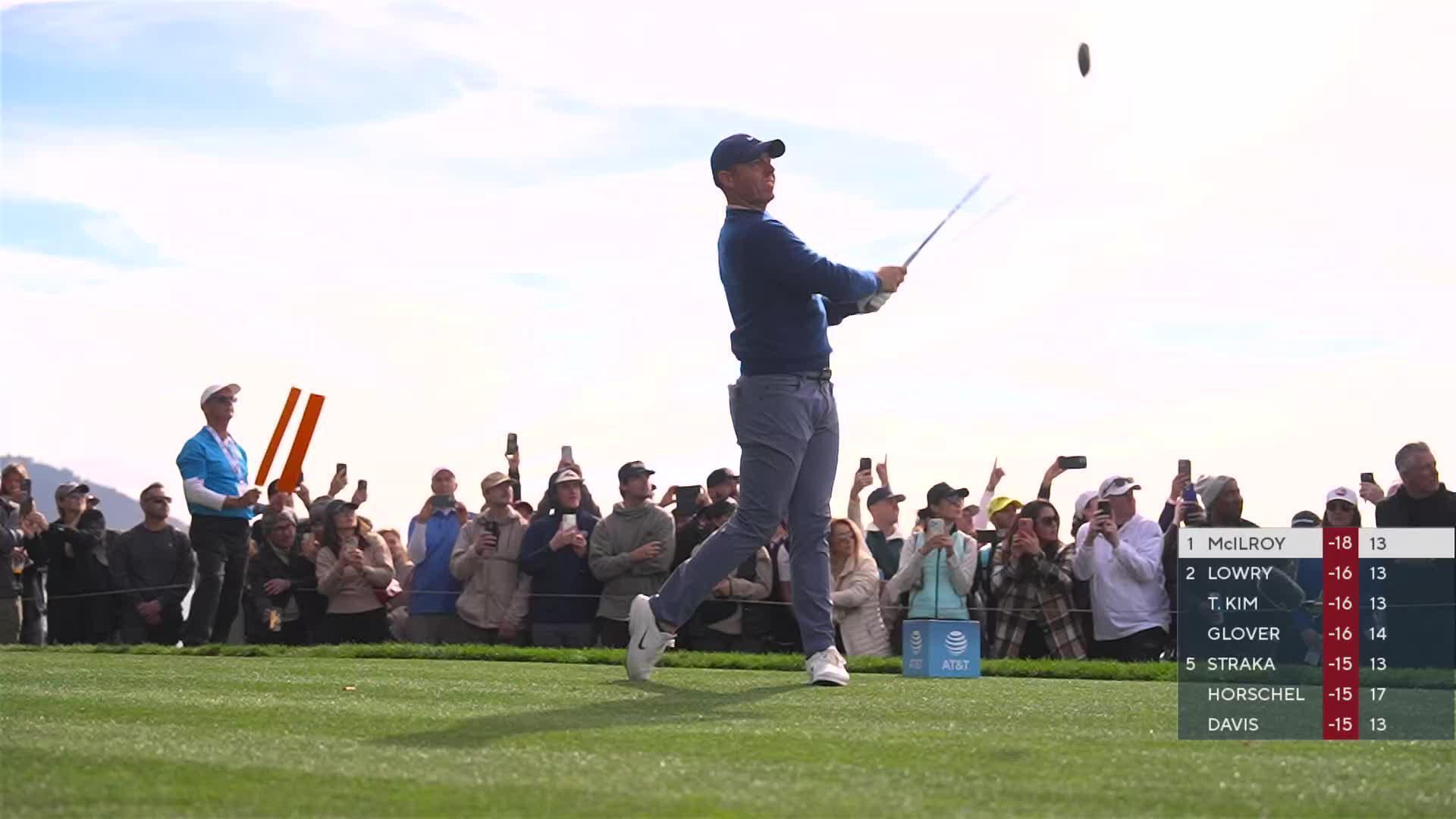 Rory McIlroy's monster drive leads to eagle at AT&T Pebble Beach