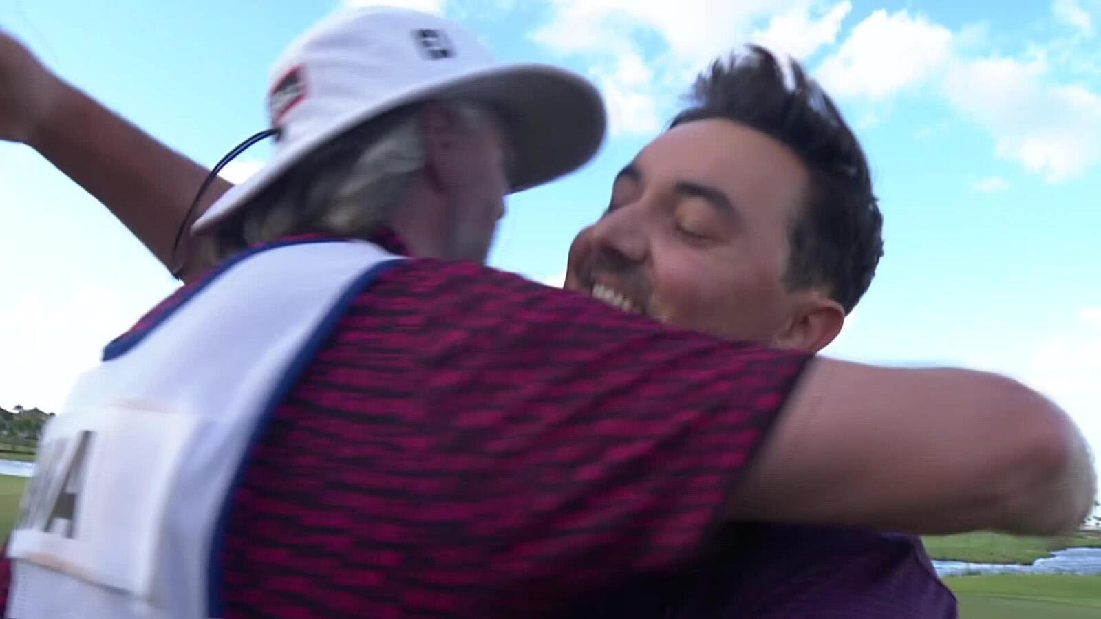 Hank Lebioda throws a dart to set up winning birdie at The Bahamas Golf Classic