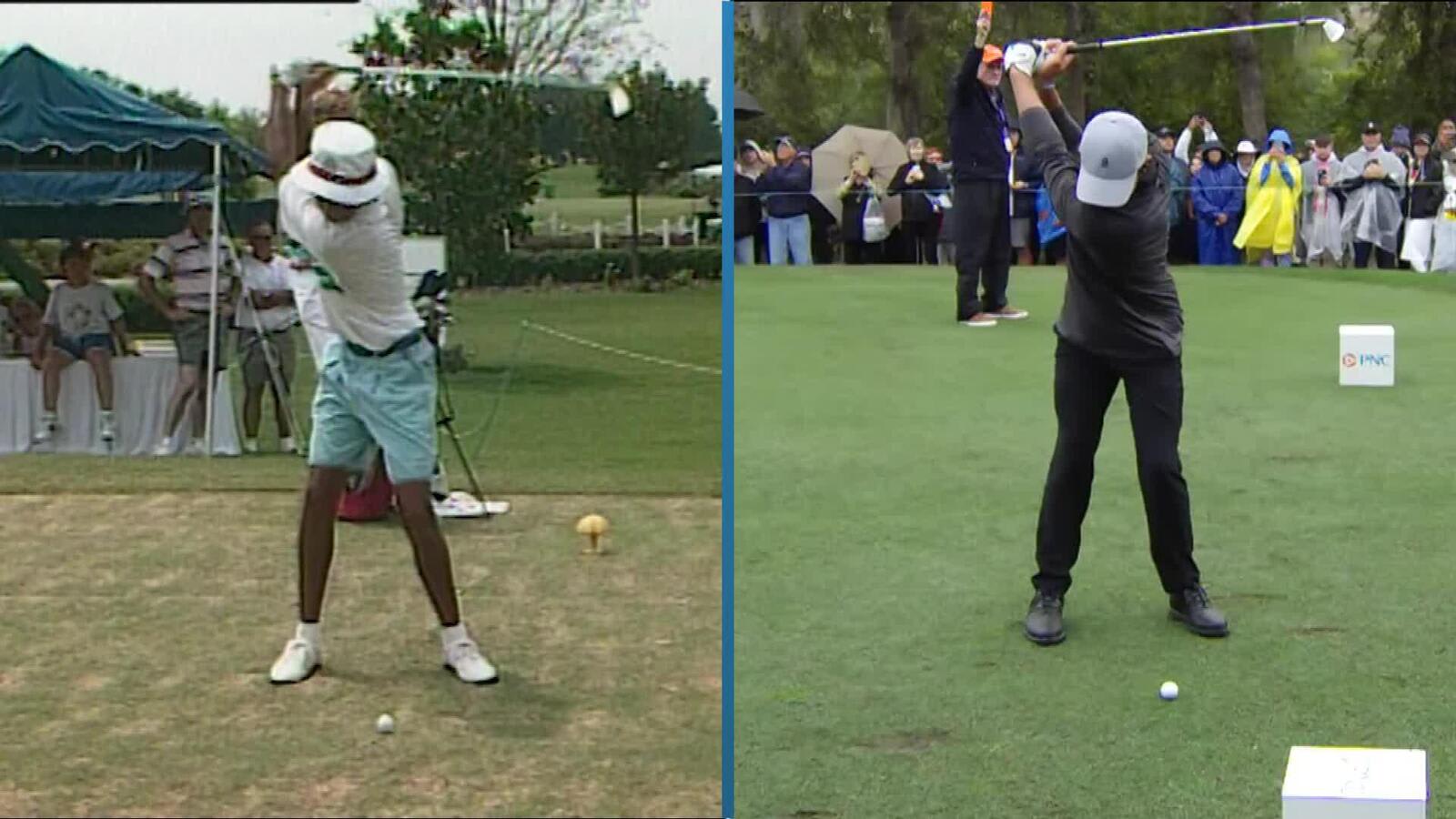 Tiger and Charlie Woods’ swing comparison