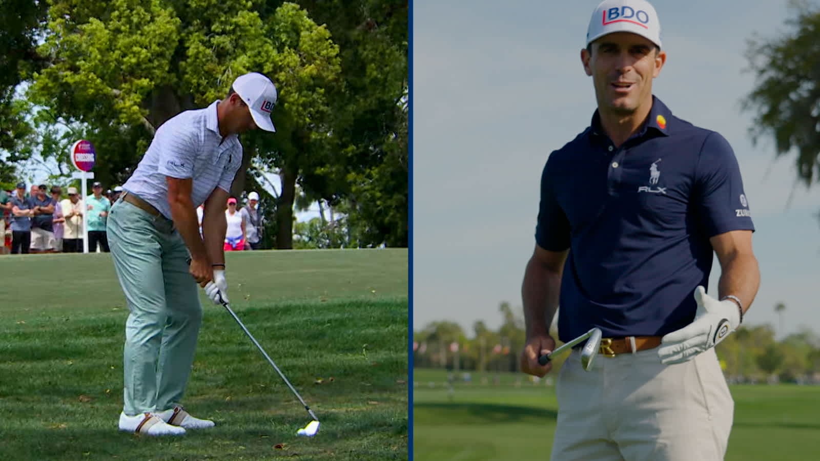 Billy Horschel breaks down how to hit lefty shot with right-handed club