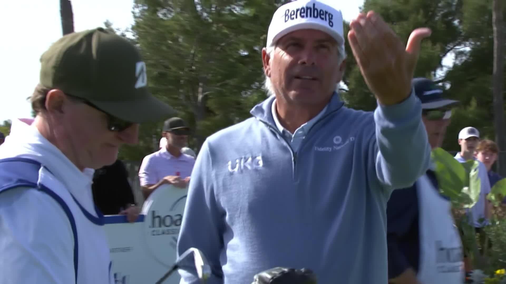 Fred Couples makes birdie putt on No. 17 at Hoag Classic