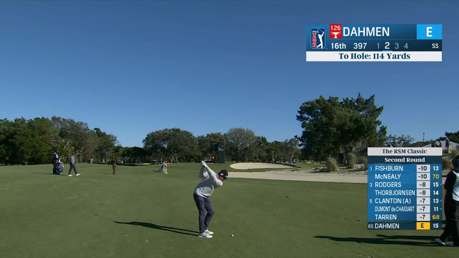 Joel Dahmen attacks flagstick to yield birdie at The RSM Classic