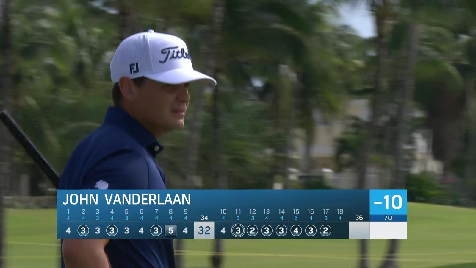 John VanDerLaan cards sixth consecutive birdie on No. 17 at The Bahamas Golf Classic