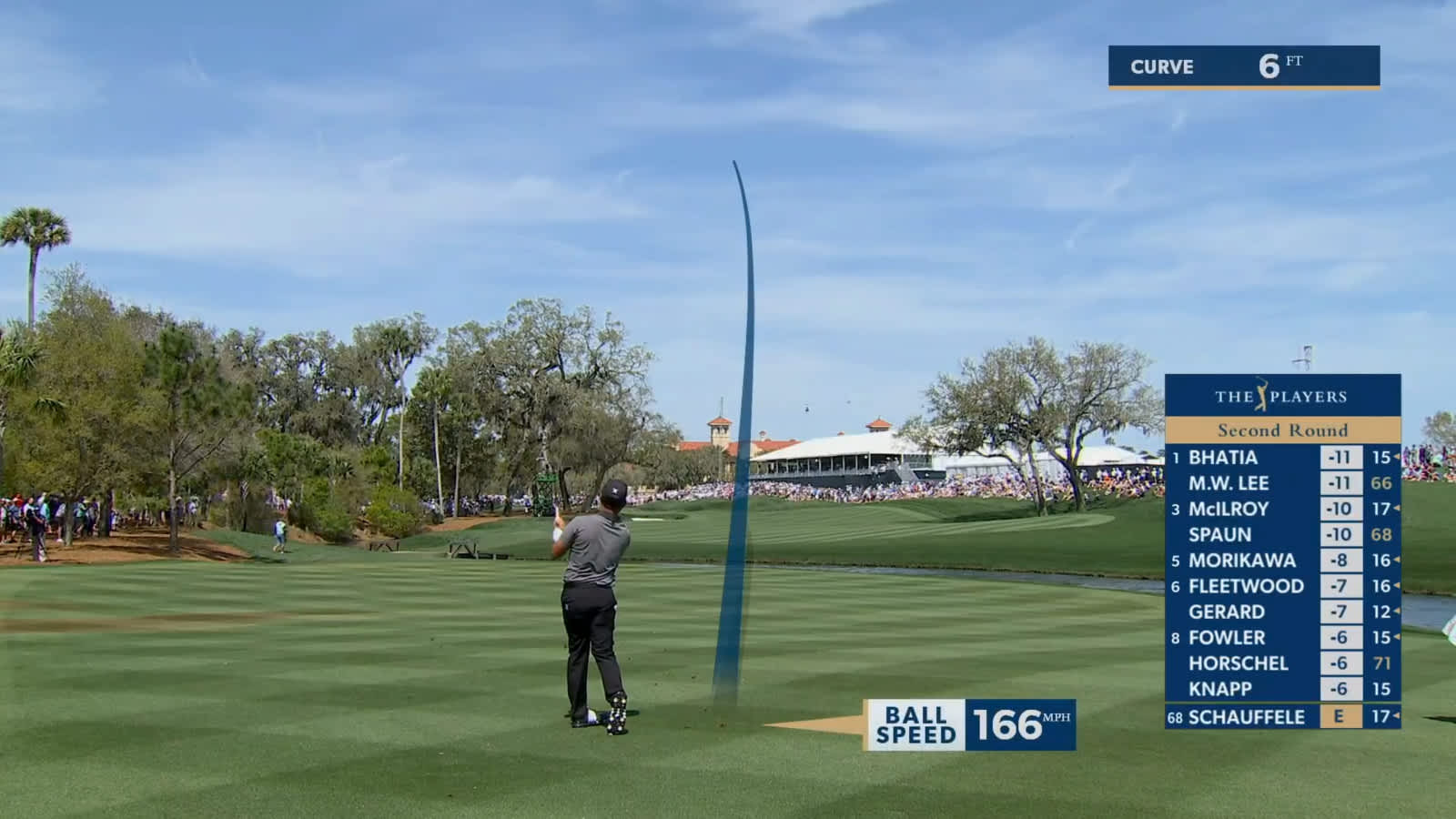 Xander Schauffele ends his second round with birdie at THE PLAYERS