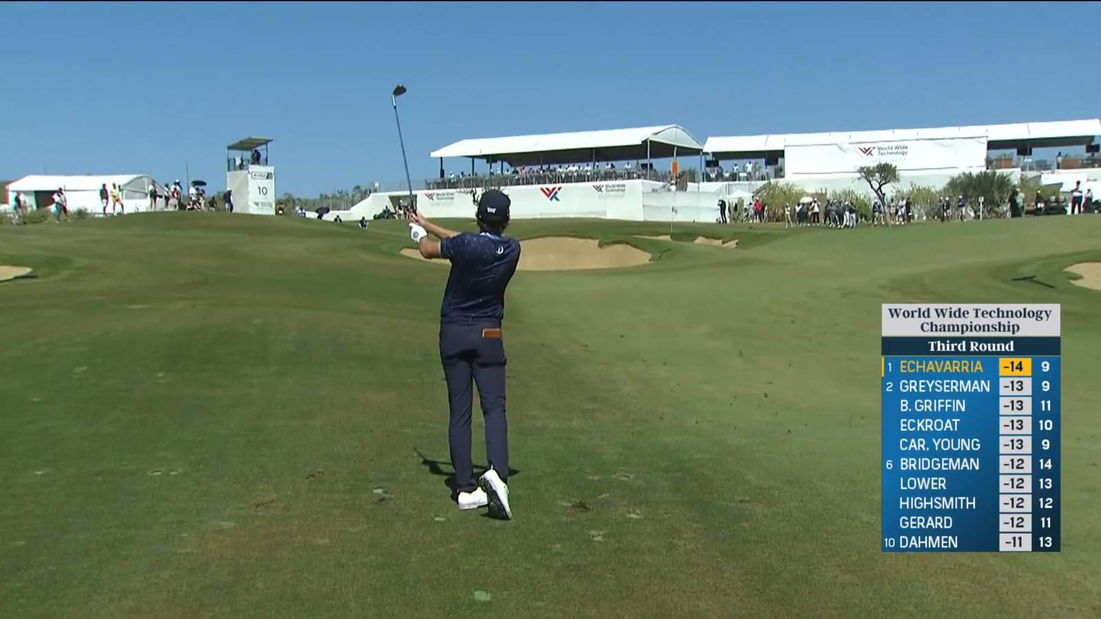 Nico Echavarria spins wedge to set up birdie at World Wide Technology