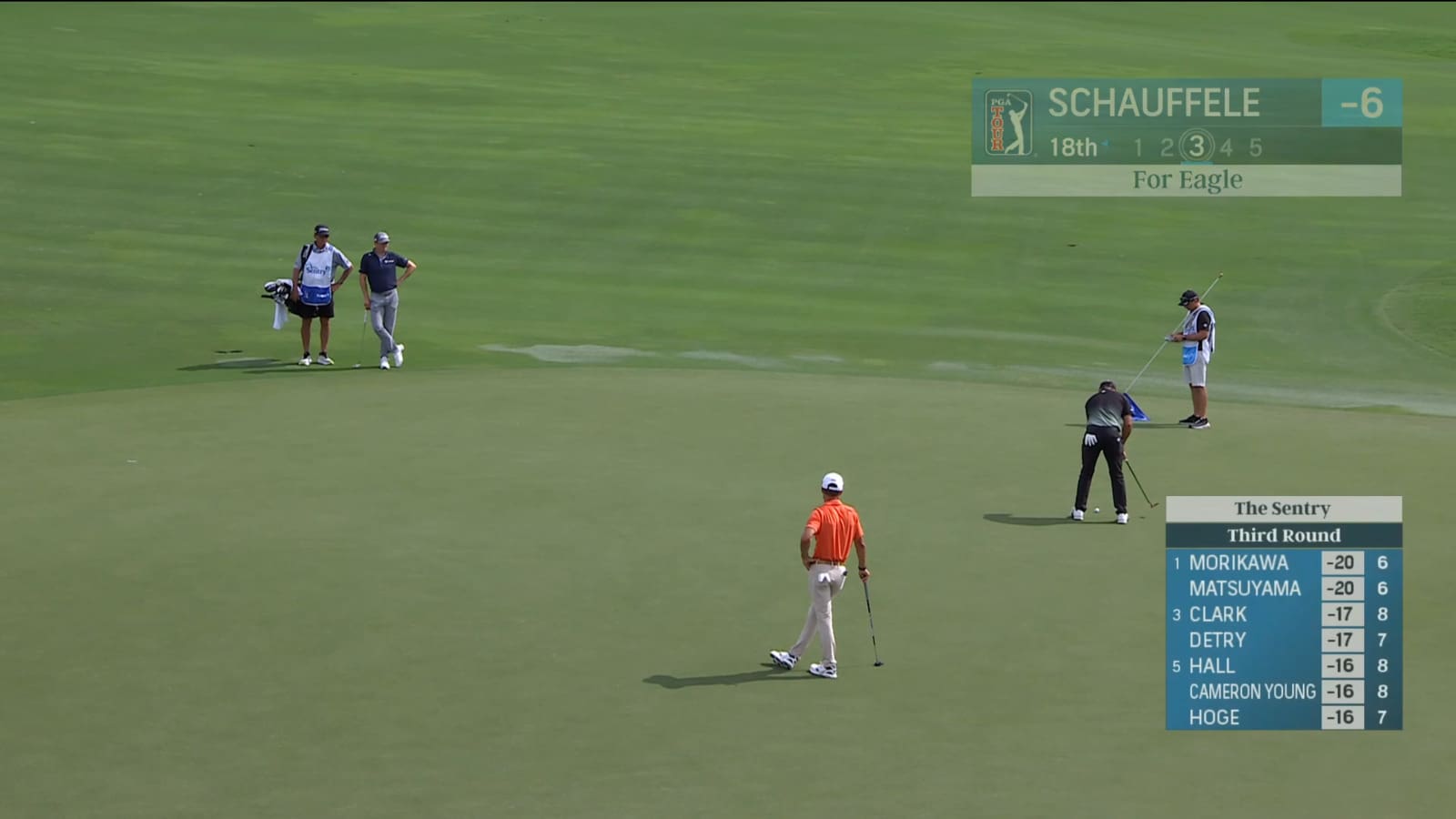 Xander Schauffele holes 33-foot eagle putt to finish his round at The Sentry