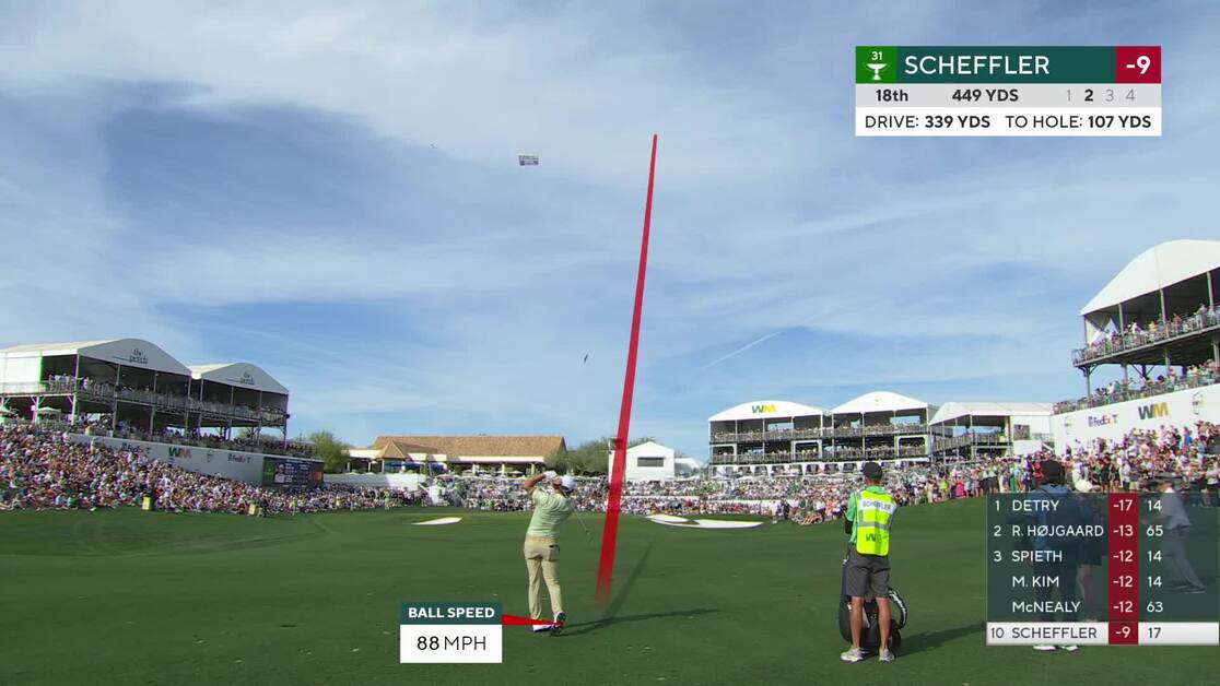 Scottie Scheffler Round 3 18th Hole Shot 2 2025 WM Phoenix Open scottie-scheffler-round-3-18th-hole-shot-2-2025-wm-phoenix-open