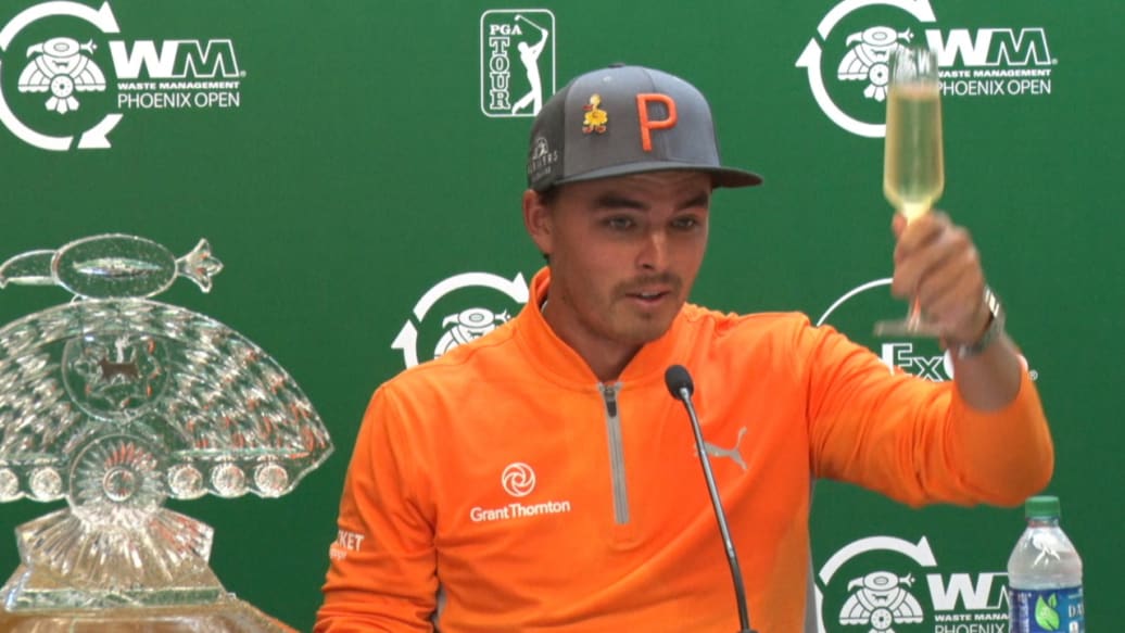 Rickie Fowler survives calamity to win Waste Management Phoenix
