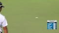 Hideki Matsuyama sinks a 33-foot birdie putt on No. 17 at Charles Schwab