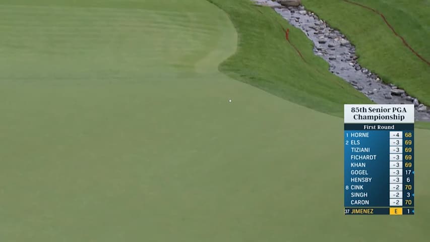 Miguel Angel Jiménez reaches in two to set up birdie at Senior PGA