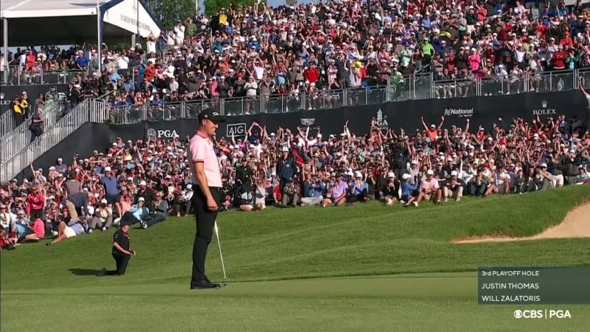 Justin Thomas seals victory on third playoff hole at PGA Championship