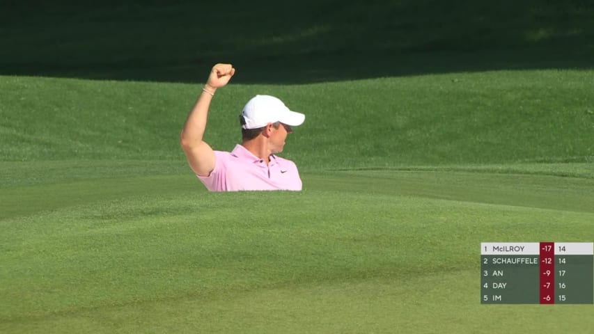 Rory McIlroy holes out from bunker for eagle at Wells Fargo