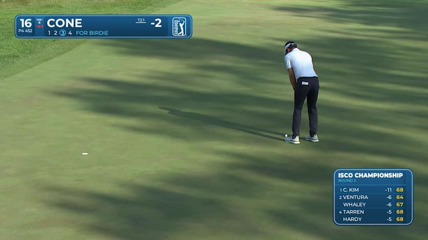 Trevor Cone makes birdie on No. 16 at ISCO Championship