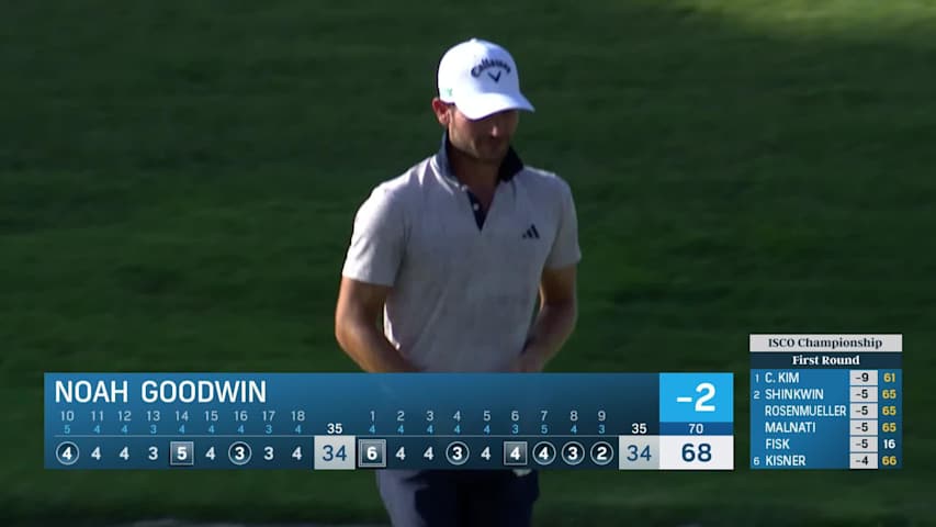 Noah Goodwin bump-and-runs 63-foot birdie chip at ISCO Championship