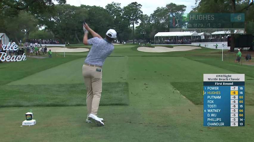 Mackenzie Hughes makes birdie on No. 17 at ONEflight Myrtle