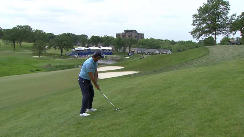 Padraig Harrington makes birdie on No. 16 at Principal Charity Classic