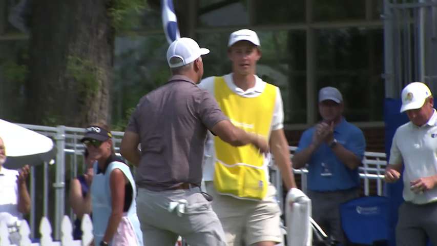 Freddie Jacobson makes birdie on No. 18 at Principal Charity Classic