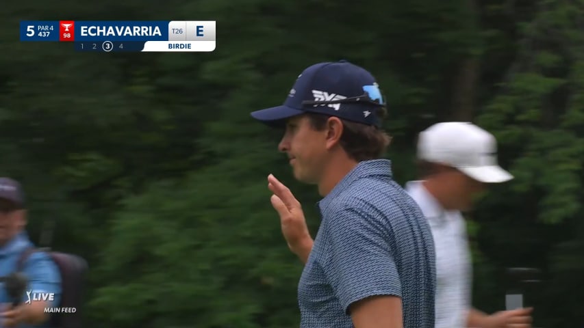 Nico Echavarria sinks a 24-foot birdie putt at John Deere