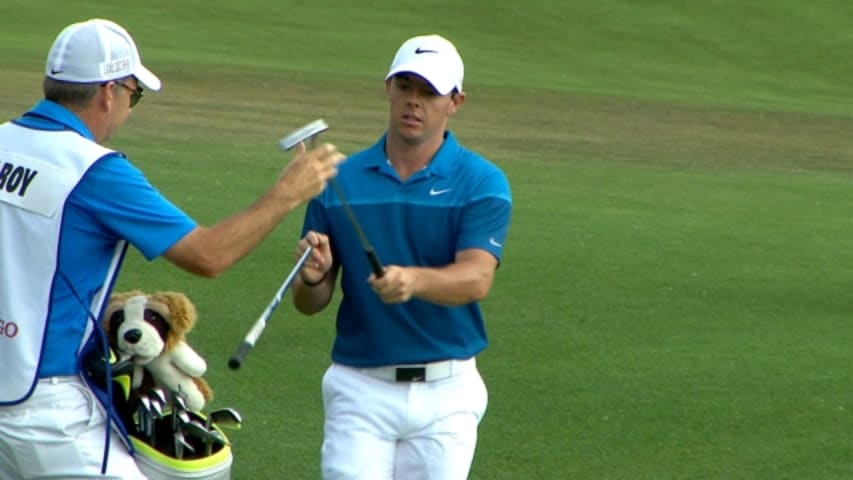 Rory McIlroy’s short pitch sets up kick-in birdie at Wells Fargo
