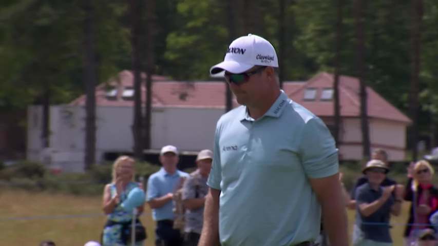 Ryan Fox sinks a 47-foot eagle putt on No. 3 at Genesis Scottish Open