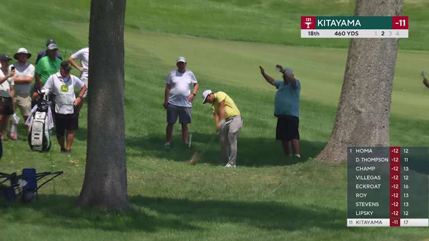 Kurt Kitayama drains a 21-foot birdie putt at John Deere