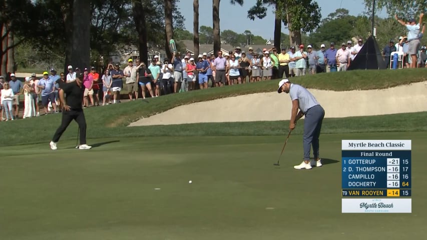 Erik van Rooyen jars 12-footer for birdie at Myrtle Beach