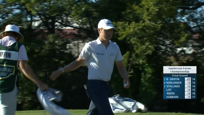 Ben Griffin drives the green leading to birdie at Sanderson Farms