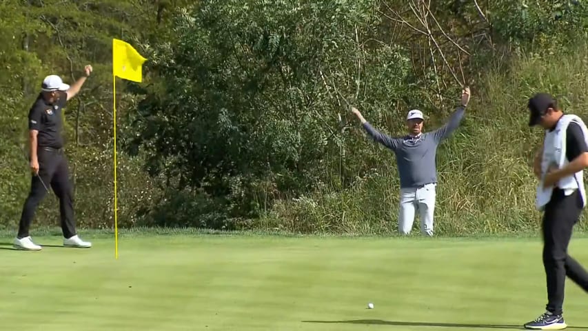 David Kocher holes out for birdie at Korn Ferry Tour Champ