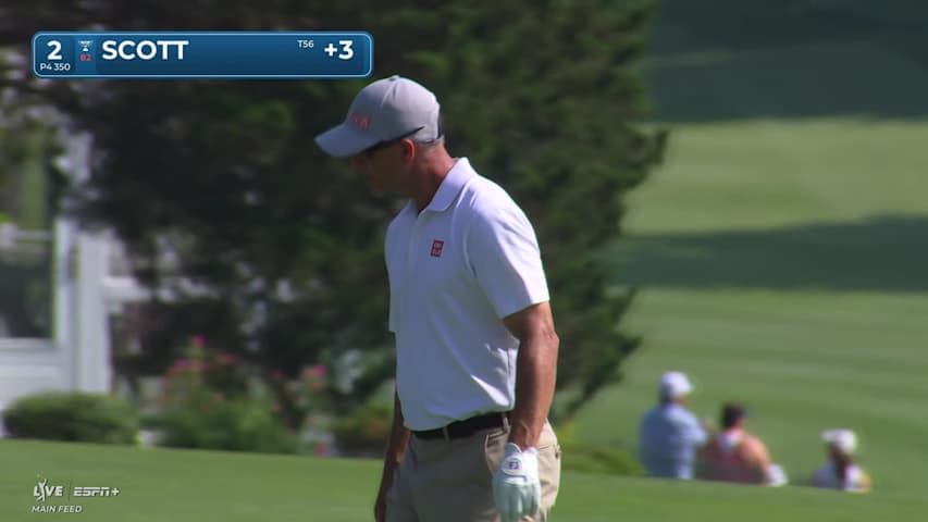 Adam Scott makes birdie on No. 2 at Travelers