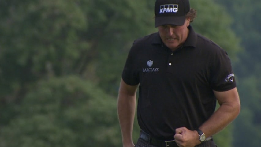 Phil Mickelson’s impressive par save on No. 12 at PGA Championship